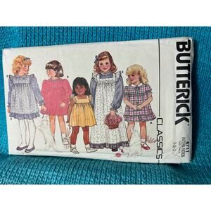 Butterick 6711sewing pattern toddler dress Pinafore Size 1 2 3